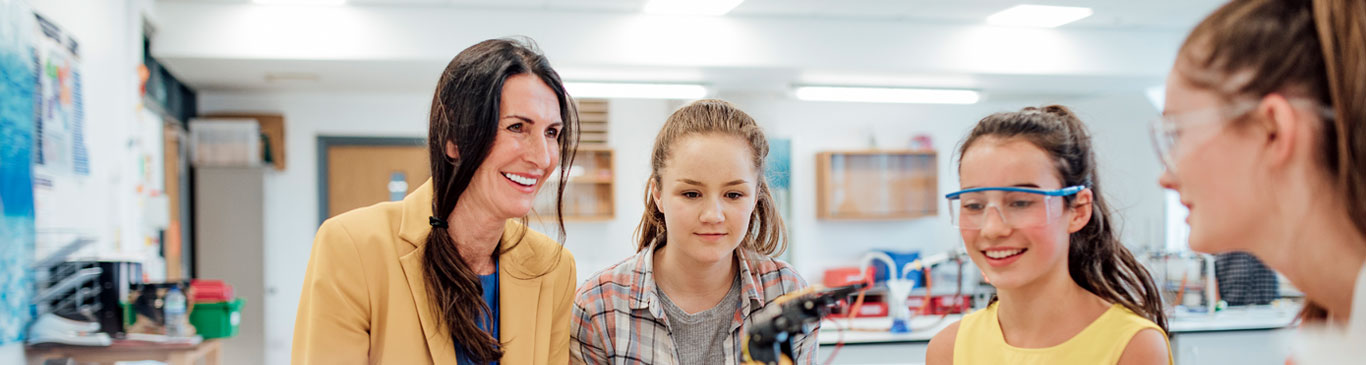 teacher with students